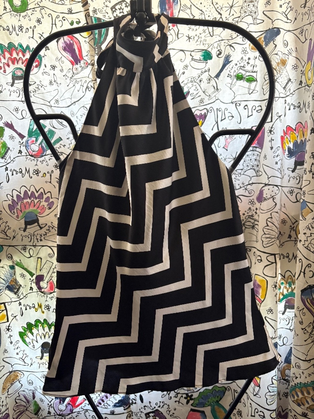 Poems 100% silk  mock neck halter top